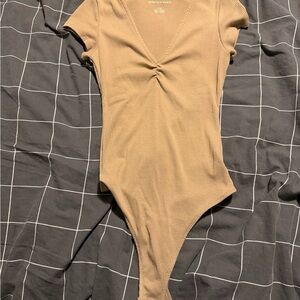 American Eagle Outfitters Taupe Ribbed Tee